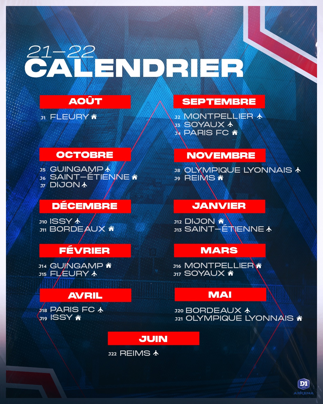 (F) : le calendrier de la saison du PSG - Feminine - Paris PSG